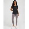 imageODODOS Womens Short Sleeve TShirts Graphene Ultralight Soft Breathable Side Slit V Neck Yoga Workout Casual TopBlack