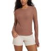 imageODODOS Womens Long Sleeve Performance TShirts  Ultra Soft Stratum Tech Crew Neck Tee UPF 50 Essential TopTamarind Heather