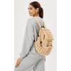 imageODODOS Quilted Backpack 20 for Women Lightweight Puffer Hiker Pack Drawstring Padding Travel Gym Bag BlackBeige