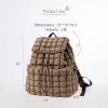 imageODODOS Quilted Backpack 20 for Women Lightweight Puffer Hiker Pack Drawstring Padding Travel Gym Bag BlackBrown