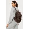 imageODODOS Quilted Backpack 20 for Women Lightweight Puffer Hiker Pack Drawstring Padding Travel Gym Bag BlackDark Brown