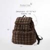 imageODODOS Quilted Backpack 20 for Women Lightweight Puffer Hiker Pack Drawstring Padding Travel Gym Bag BlackDark Brown
