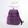 imageODODOS Quilted Backpack 20 for Women Lightweight Puffer Hiker Pack Drawstring Padding Travel Gym Bag BlackDeep Purple