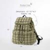 imageODODOS Quilted Backpack 20 for Women Lightweight Puffer Hiker Pack Drawstring Padding Travel Gym Bag BlackGray Green