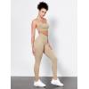 imageODODOS Tummy Control Compression Leggings for Women 25quot  28quot High Waist Workout Running Yoga PantsBeige