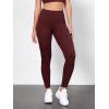 imageODODOS Tummy Control Compression Leggings for Women 25quot  28quot High Waist Workout Running Yoga PantsBurgundy