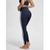 imageODODOS Tummy Control Compression Leggings for Women 25quot  28quot High Waist Workout Running Yoga PantsPiping Deep Navy