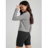 imageODODOS Womens Cardigan  Ultra Soft Stratum Tech Performance Long Sleeve Crop UPF 50 Button Down Crewneck TopGrey Heather