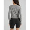 imageODODOS Womens Cardigan  Ultra Soft Stratum Tech Performance Long Sleeve Crop UPF 50 Button Down Crewneck TopGrey Heather