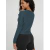 imageODODOS Womens Cardigan  Ultra Soft Stratum Tech Performance Long Sleeve Crop UPF 50 Button Down Crewneck TopNavy Heather