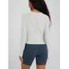 imageODODOS Womens Cardigan  Ultra Soft Stratum Tech Performance Long Sleeve Crop UPF 50 Button Down Crewneck TopSalt Heather
