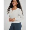 imageODODOS Womens Cardigan  Ultra Soft Stratum Tech Performance Long Sleeve Crop UPF 50 Button Down Crewneck TopSalt Heather