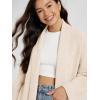 imageODODOS Womens Cardigan Sweater Longer Length Open Front Drape Coatigan Warm Soft Knit Long Sleeve OuterwearBeige
