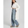 imageODODOS Womens Cardigan Sweater Longer Length Open Front Drape Coatigan Warm Soft Knit Long Sleeve OuterwearWhite