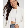 imageODODOS Womens Cardigan Sweater Longer Length Open Front Drape Coatigan Warm Soft Knit Long Sleeve OuterwearWhite