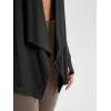imageODODOS Womens Drape Open Front Cardigans Cozy Soft Long Sleeve Casual Wrap Outerwear with Pockets Thumb HoleBlack