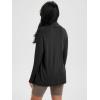 imageODODOS Womens Drape Open Front Cardigans Cozy Soft Long Sleeve Casual Wrap Outerwear with Pockets Thumb HoleBlack