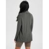 imageODODOS Womens Drape Open Front Cardigans Cozy Soft Long Sleeve Casual Wrap Outerwear with Pockets Thumb HoleCharcoal