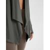 imageODODOS Womens Drape Open Front Cardigans Cozy Soft Long Sleeve Casual Wrap Outerwear with Pockets Thumb HoleCharcoal