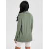 imageODODOS Womens Drape Open Front Cardigans Cozy Soft Long Sleeve Casual Wrap Outerwear with Pockets Thumb HoleOil Green