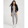 imageODODOS Womens Full Zip Workout Jacket Cloud Feeling Stand Collar Long Sleeve Lightweight Athletic Yoga TopsBlack