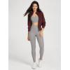 imageODODOS Womens Full Zip Workout Jacket Cloud Feeling Stand Collar Long Sleeve Lightweight Athletic Yoga TopsBurgundy