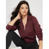 imageODODOS Womens Full Zip Workout Jacket Cloud Feeling Stand Collar Long Sleeve Lightweight Athletic Yoga TopsBurgundy