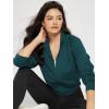 imageODODOS Womens Full Zip Workout Jacket Cloud Feeling Stand Collar Long Sleeve Lightweight Athletic Yoga TopsForest Teal