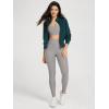 imageODODOS Womens Full Zip Workout Jacket Cloud Feeling Stand Collar Long Sleeve Lightweight Athletic Yoga TopsForest Teal
