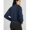imageODODOS Womens Full Zip Workout Jacket Cloud Feeling Stand Collar Long Sleeve Lightweight Athletic Yoga TopsNavy