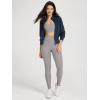 imageODODOS Womens Full Zip Workout Jacket Cloud Feeling Stand Collar Long Sleeve Lightweight Athletic Yoga TopsNavy
