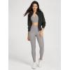 imageODODOS Womens Full Zip Workout Jacket Cloud Feeling Stand Collar Long Sleeve Lightweight Athletic Yoga TopsOnyx Black