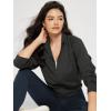 imageODODOS Womens Full Zip Workout Jacket Cloud Feeling Stand Collar Long Sleeve Lightweight Athletic Yoga TopsOnyx Black