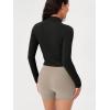 imageODODOS Womens FullZip Athletic Jacket Cloud Feeling Soft Long Sleeve SlimFit Running Gym Workout Yoga Cropped TopsBlack