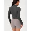 imageODODOS Womens FullZip Athletic Jacket Cloud Feeling Soft Long Sleeve SlimFit Running Gym Workout Yoga Cropped TopsCharcoal