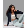 imageODODOS Womens FullZip Athletic Jacket Cloud Feeling Soft Long Sleeve SlimFit Running Gym Workout Yoga Cropped TopsDeep Navy