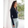 imageODODOS Womens FullZip Athletic Jacket Cloud Feeling Soft Long Sleeve SlimFit Running Gym Workout Yoga Cropped TopsDeep Navy