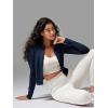 imageODODOS Womens FullZip Athletic Jacket Cloud Feeling Soft Long Sleeve SlimFit Running Gym Workout Yoga Cropped TopsNavy
