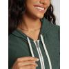 imageODODOS Womens FullZip Hoodie  Stratum Tech Ultra Soft Outfit UPF 50 Performance Hooded Jacket with PocketsAspen Heather