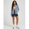 imageODODOS Womens FullZip Hoodie  Stratum Tech Ultra Soft Outfit UPF 50 Performance Hooded Jacket with PocketsDusty Blue Heather