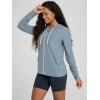 imageODODOS Womens FullZip Hoodie  Stratum Tech Ultra Soft Outfit UPF 50 Performance Hooded Jacket with PocketsDusty Blue Heather