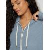 imageODODOS Womens FullZip Hoodie  Stratum Tech Ultra Soft Outfit UPF 50 Performance Hooded Jacket with PocketsDusty Blue Heather