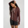 imageODODOS Womens FullZip Hoodie  Stratum Tech Ultra Soft Outfit UPF 50 Performance Hooded Jacket with PocketsJava Heather