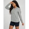 imageODODOS Womens FullZip Hoodie  Stratum Tech Ultra Soft Outfit UPF 50 Performance Hooded Jacket with PocketsPale Grey Heather