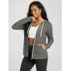 imageODODOS Womens FullZip Hoodie  Stratum Tech Ultra Soft Outfit UPF 50 Performance Hooded Jacket with PocketsSmoke Heather