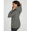 imageODODOS Womens FullZip Hoodie  Stratum Tech Ultra Soft Outfit UPF 50 Performance Hooded Jacket with PocketsSmoke Heather