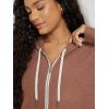 imageODODOS Womens FullZip Hoodie  Stratum Tech Ultra Soft Outfit UPF 50 Performance Hooded Jacket with PocketsTamarind Heather