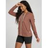 imageODODOS Womens FullZip Hoodie  Stratum Tech Ultra Soft Outfit UPF 50 Performance Hooded Jacket with PocketsTamarind Heather