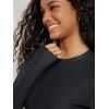 imageODODOS Womens Long Sleeve Crewneck Tee  UltraSoft Stratum Tech Performance TShirts UPF 50 Daily Pullover TopsBlack Heather
