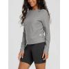 imageODODOS Womens Long Sleeve Crewneck Tee  UltraSoft Stratum Tech Performance TShirts UPF 50 Daily Pullover TopsGrey Heather